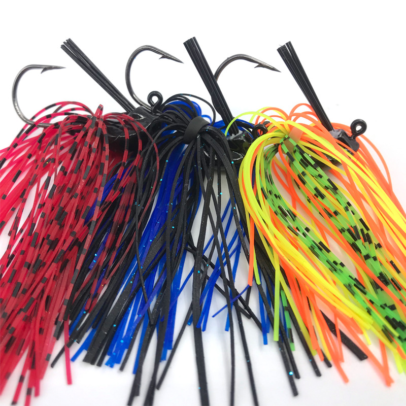 New 7g 10g 14g Jig Head Skirt Beard Fishing Lures Fishing Jig Hook Spinner Anti-hanging Grass – Metal Lure – view 3