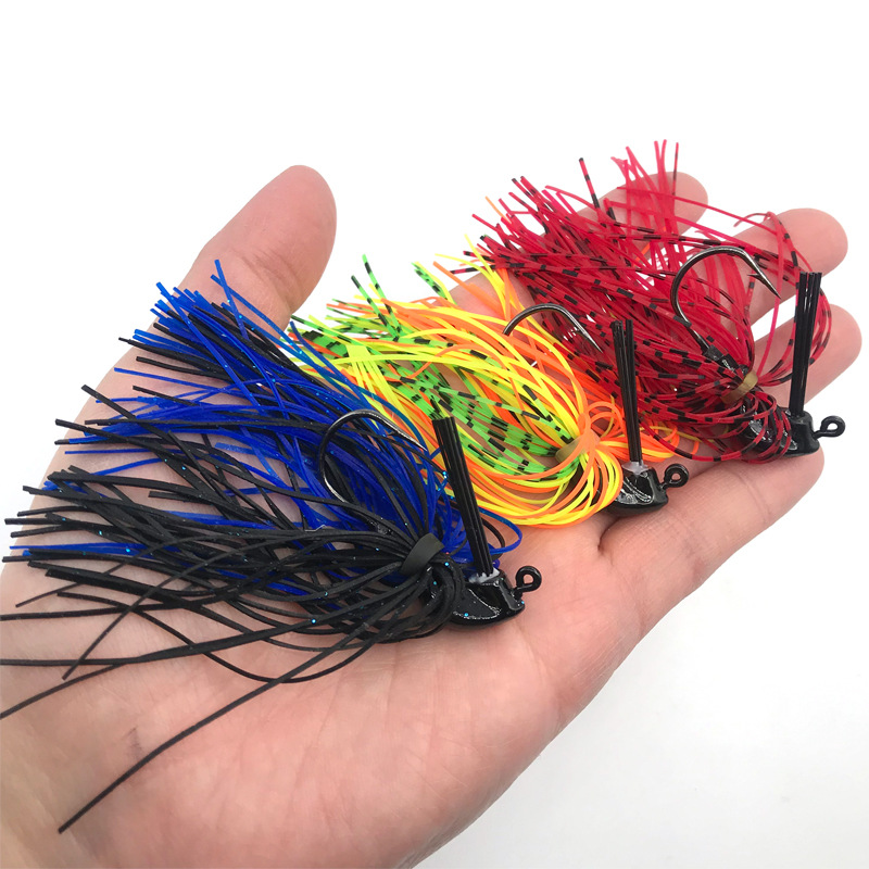 New 7g 10g 14g Jig Head Skirt Beard Fishing Lures Fishing Jig Hook Spinner Anti-hanging Grass – Metal Lure – view 4