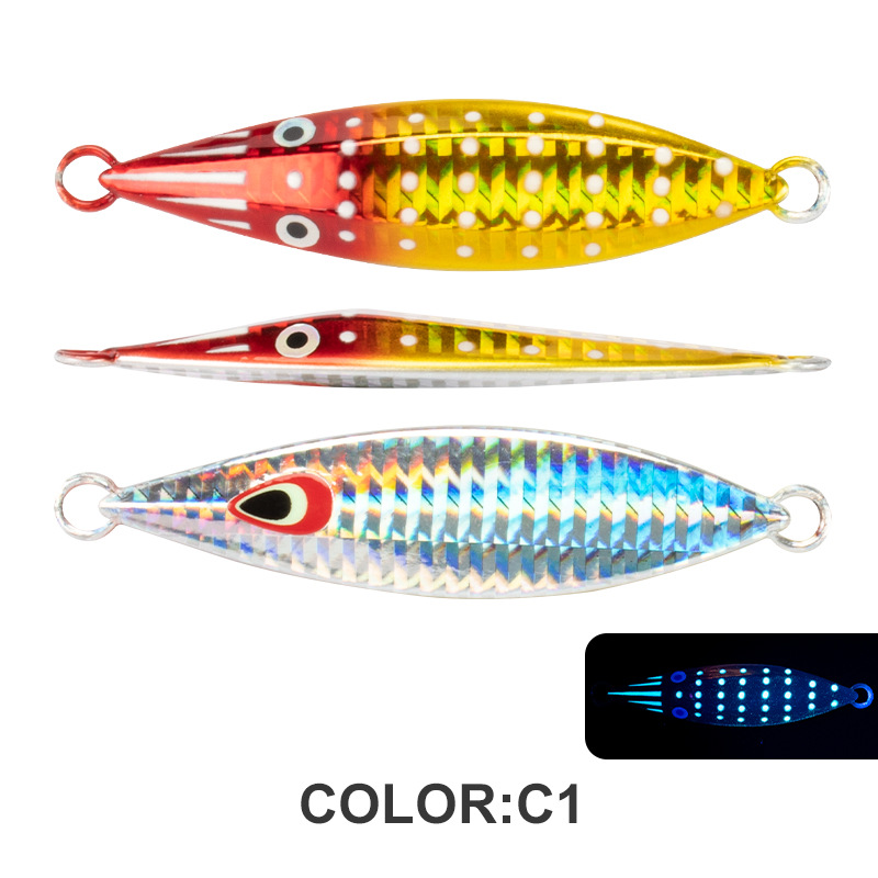 Fishing Metal Jig Slow Jig Lure 60g 80g 100g 150g Pitch UV Glow Alloy Switch Jig Lead Bait Saltwater Fishing Lures – Metal Lure – view 4