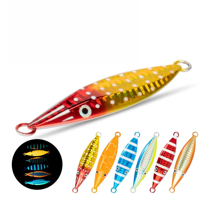 Fishing Metal Jig Slow Jig Lure 60g 80g 100g 150g Pitch UV Glow Alloy Switch Jig Lead Bait Saltwater Fishing Lures – Metal Lure – view 1