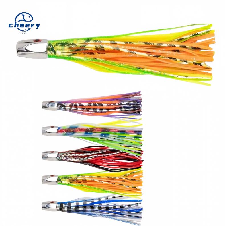 CHEERY High Quality Soft Fishing Lure Saltwater Octopus Metal Trolling Lures Big Game Fishing Marlin Tuna Trolling Lure – Octopus Skirt – view 1