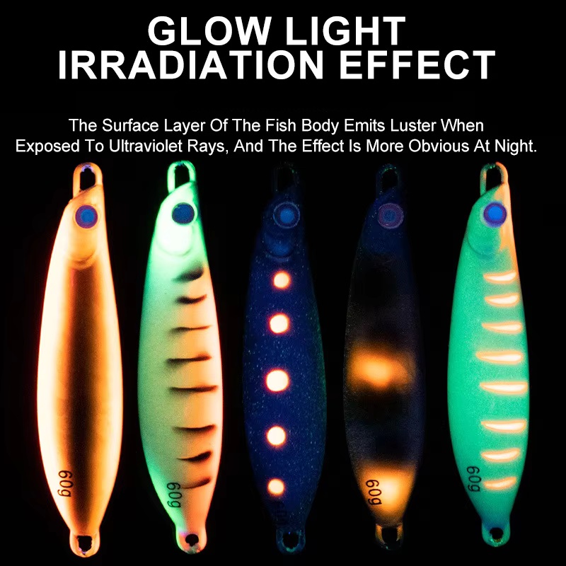 Sea Fishing Small Iron Plate S Biomimetic Snake Shaped Iron Plate Sea Bass Cod Night Light Boat Fishing Iron Plate Bait – Soft Lure – view 4