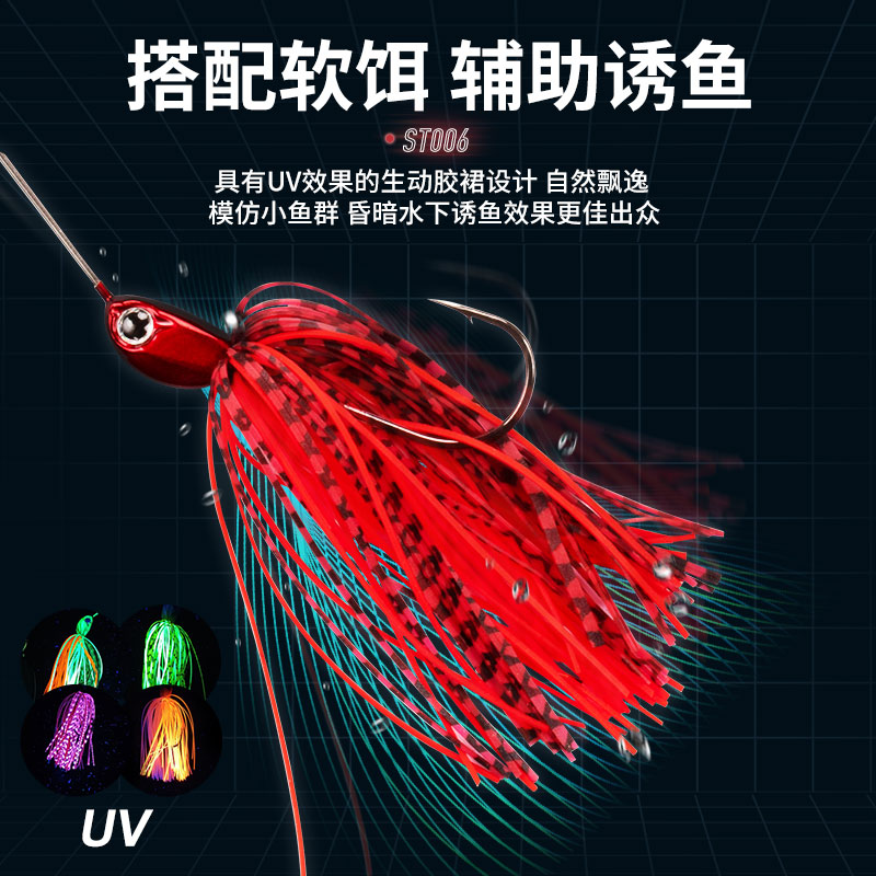 ST006 Fishing Lure UV Effect 5g 7g 10g Crushed Skirt Rubber Jig Skirt Spinner Spoon Buzz Bait Rotating Sequin Accessories – Spoon & Spinner – view 5