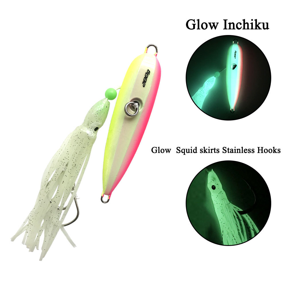 80g Luminous Fishing Octopus Squid Shrimp Jig Lure Treble Hook Silicone Skirt Trolling Hard Lure – Octopus Skirt – view 3