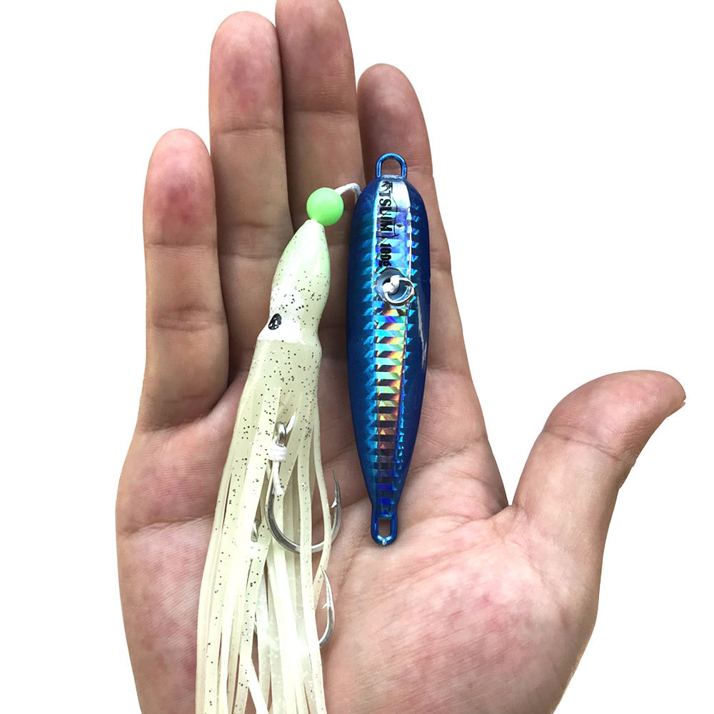 80g Luminous Fishing Octopus Squid Shrimp Jig Lure Treble Hook Silicone Skirt Trolling Hard Lure – Octopus Skirt – view 1