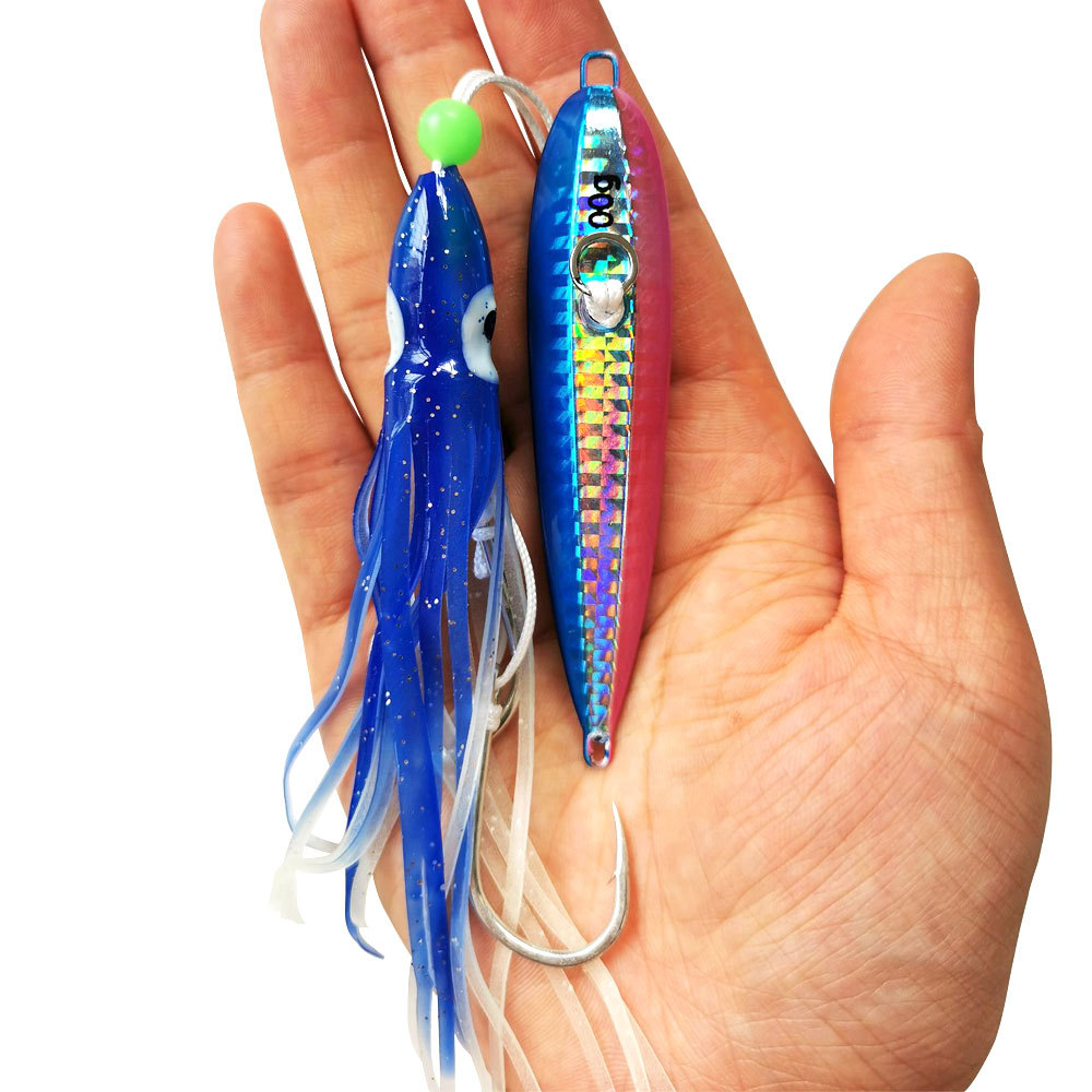 80g Luminous Fishing Octopus Squid Shrimp Jig Lure Treble Hook Silicone Skirt Trolling Hard Lure – Octopus Skirt – view 4