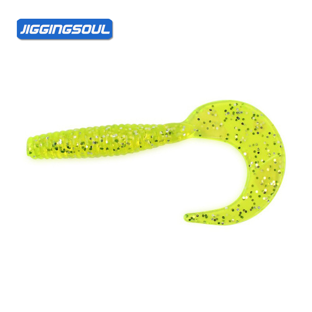 15pcs/bag 30pcs/bottle of Shrimp Scent, Dual Color Threaded Rolled Tail Lure Fishing Soft Insect Bait – Worms & Grubs – view 2