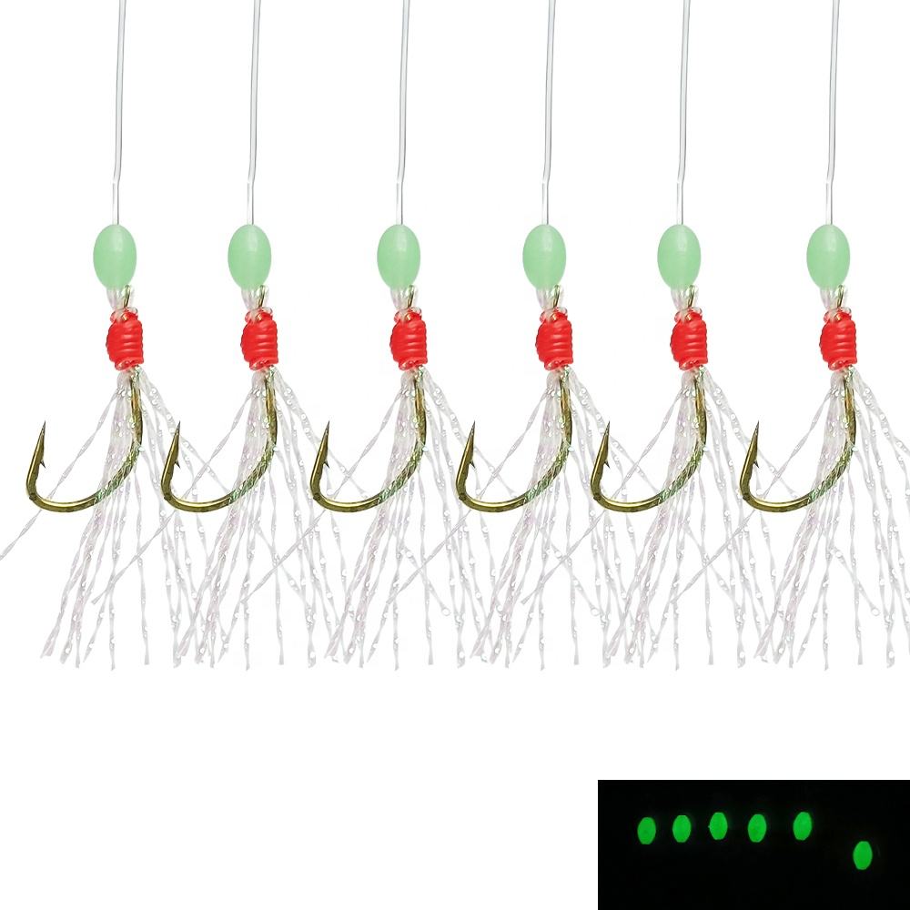 CHEERY Wholesale Fishing Sabikis Fish Skin 6 Hooks Sabiki Rigs #8#10#12#14#16 – Fishhook – view 5