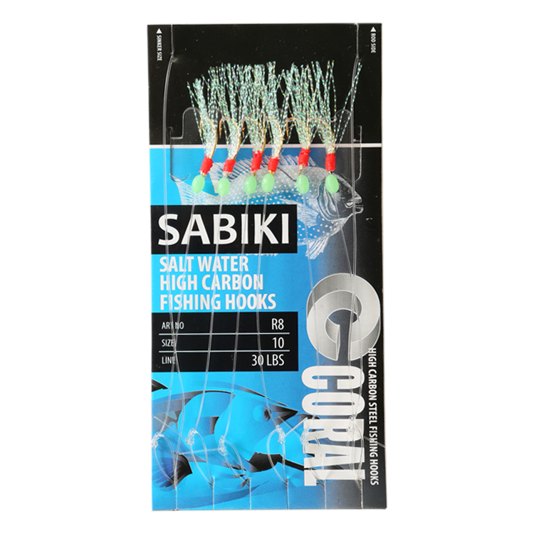 CHEERY Wholesale Fishing Sabikis Fish Skin 6 Hooks Sabiki Rigs #8#10#12#14#16 – Fishhook – view 2