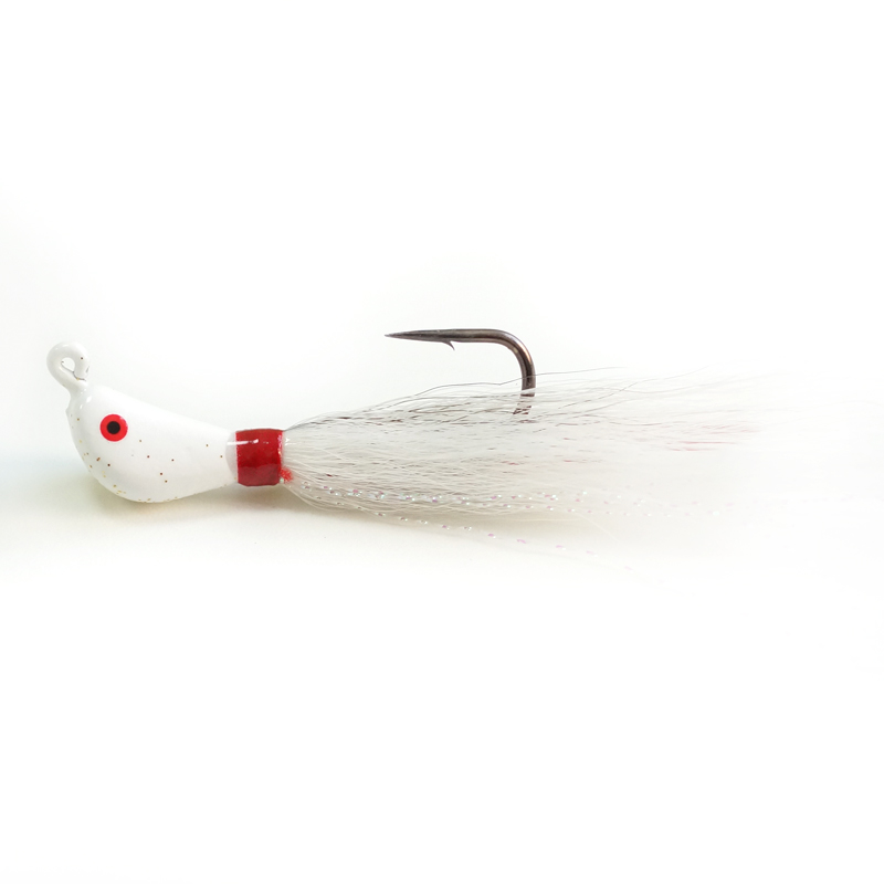 Cheery Hot Sale 10g 3/8oz Holographic Bucktail Jig Kit Blackfish Tog Bucktails Crab Lead Sinker Black Nickel Hook Fishing Lure – Metal Lure – view 4