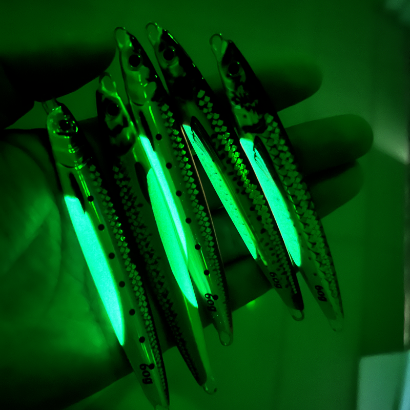 60g 3D Printed Mackerel Needle Speed Scale Saltwater Jigging Lure Vertical Metal Jig Luminous Uv Glow pink – Metal Lure – view 4