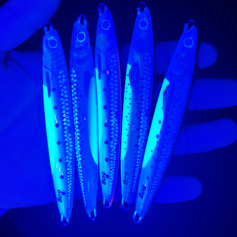 60g 3D Printed Mackerel Needle Speed Scale Saltwater Jigging Lure Vertical Metal Jig Luminous Uv Glow pink – Metal Lure – view 5