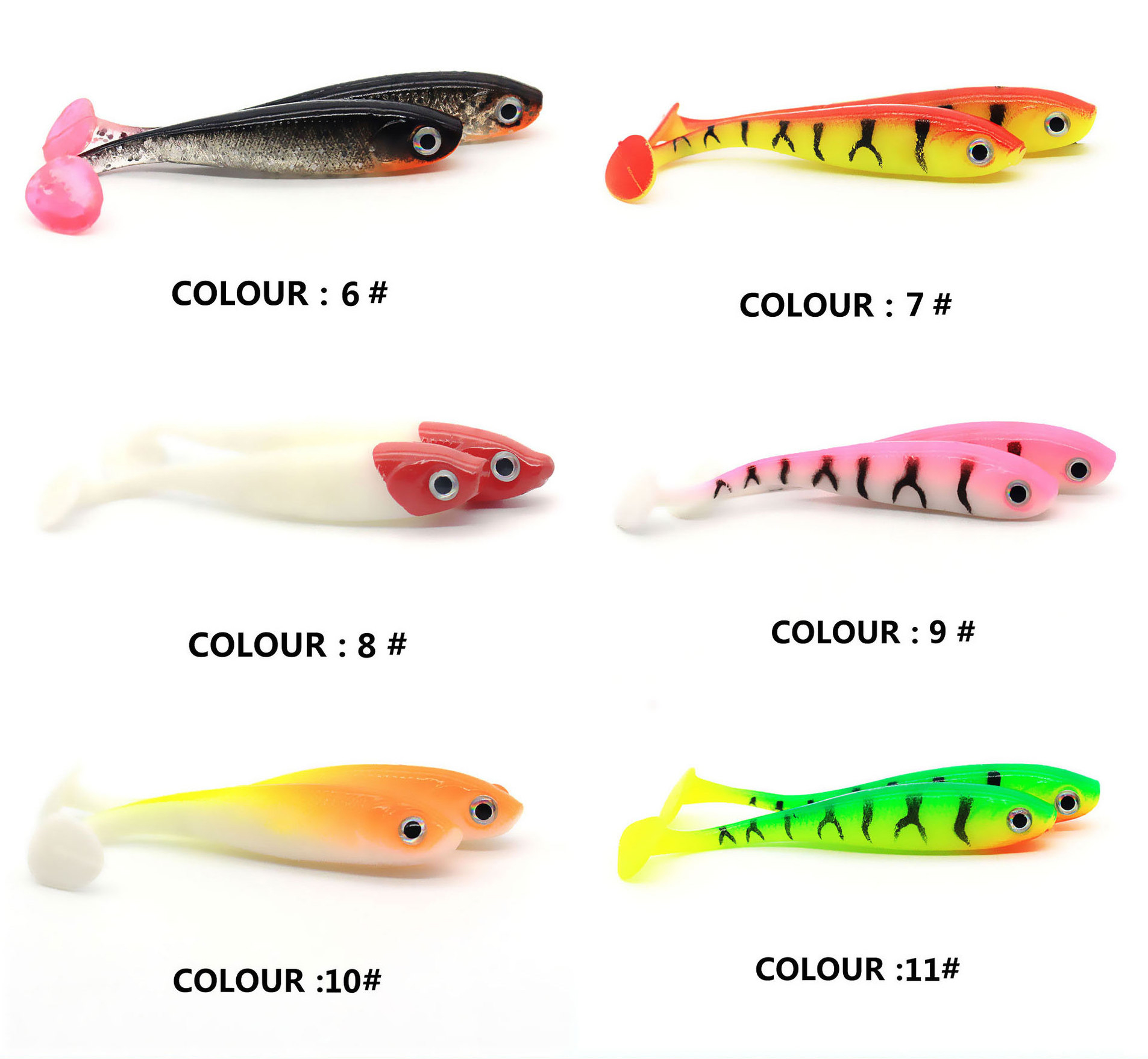 Cheery WT30 T-tail Soft Fishing Lures 7cm/2.1g Shad Artificial Soft Bait Jig Head Fishing Silicon Rubber Soft Bait – Worms & Grubs – view 4