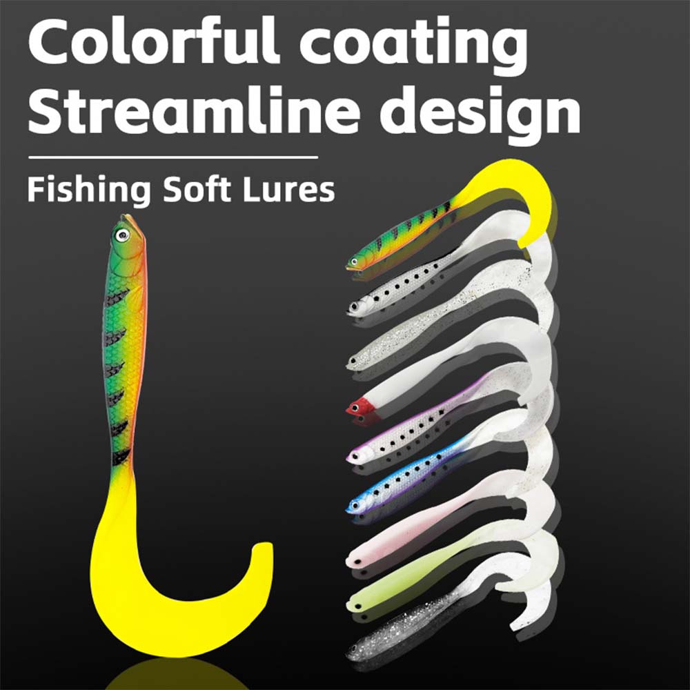 5cm6.5g Artificial Fishing Lure 3d Eyes Roll Tail Baits Soft Bait Realistic Scales Soft Fishing Lures – Worms & Grubs – view 3