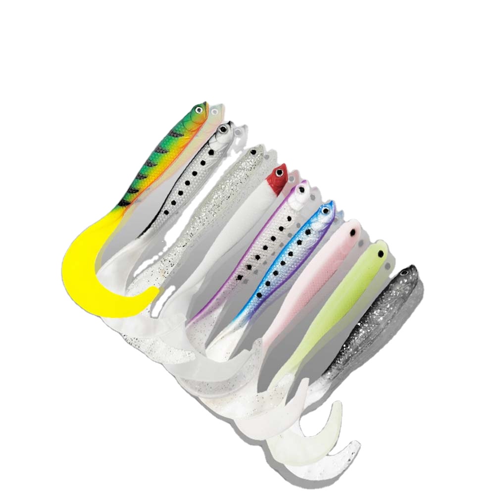 5cm6.5g Artificial Fishing Lure 3d Eyes Roll Tail Baits Soft Bait Realistic Scales Soft Fishing Lures – Worms & Grubs – view 1