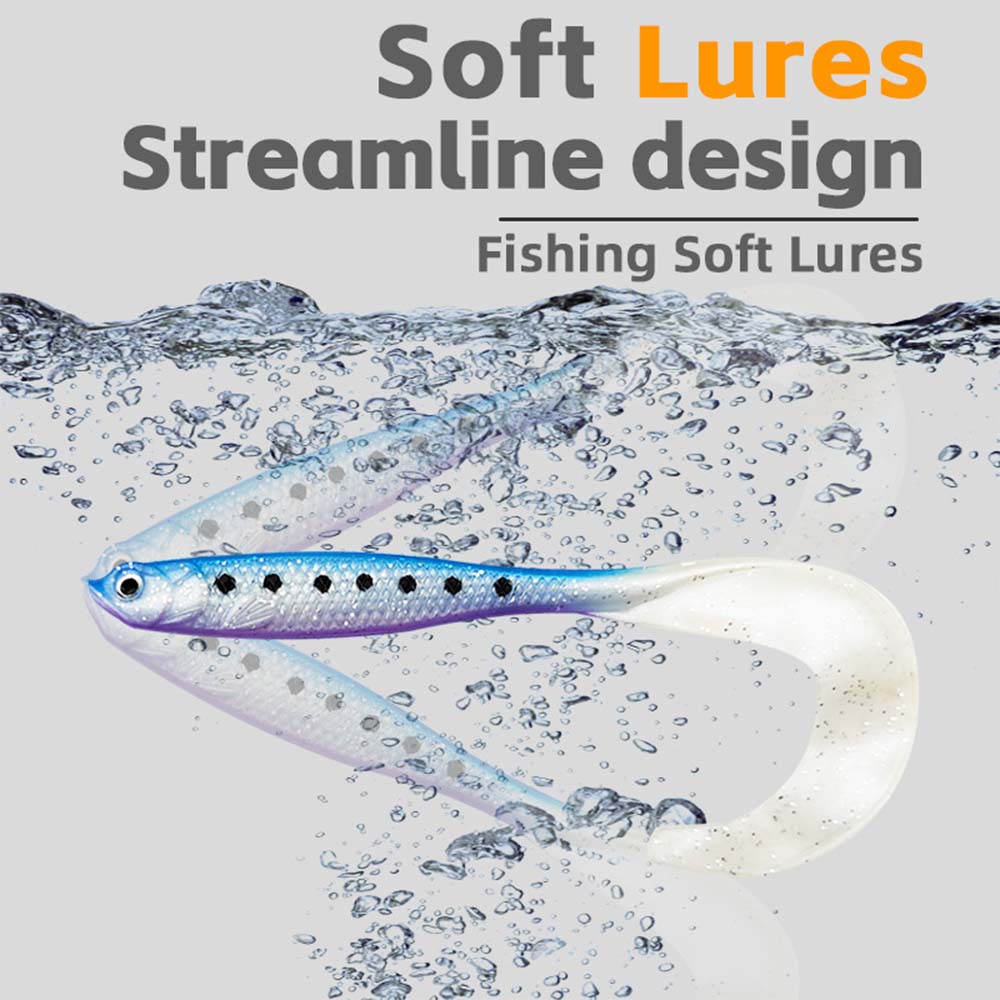5cm6.5g Artificial Fishing Lure 3d Eyes Roll Tail Baits Soft Bait Realistic Scales Soft Fishing Lures – Worms & Grubs – view 4