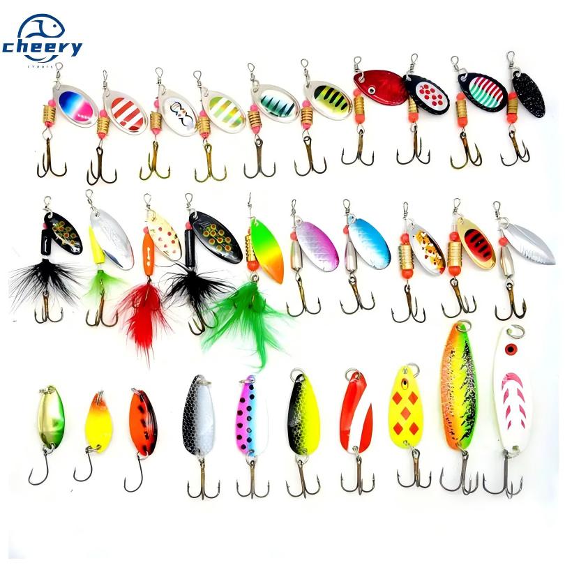 CHEERY Fishing Lures Kit Set Spinnerbait for Bass Trout Walleye Salmon Assorted Metal Hard Lures Inline Spinner Baits 10pcs Kit – Metal Lure – view 1