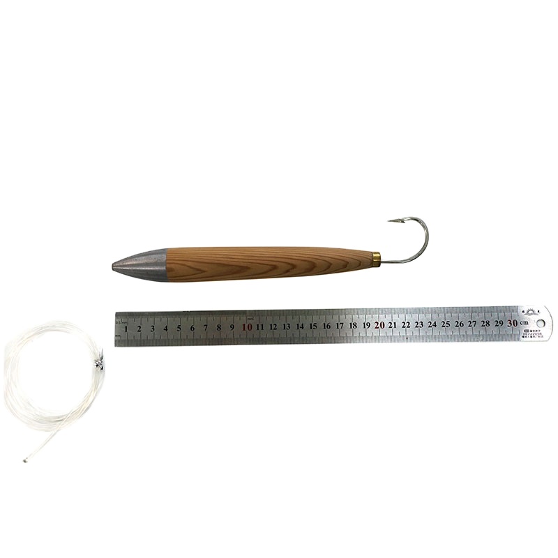 Fishing Wood Cedar Plug Chain Lure Artificial Bait Wooden Baitsocean Tackle for Striped Bass Tuna Fishing Mustad Hook – Other Hard Lure – view 4