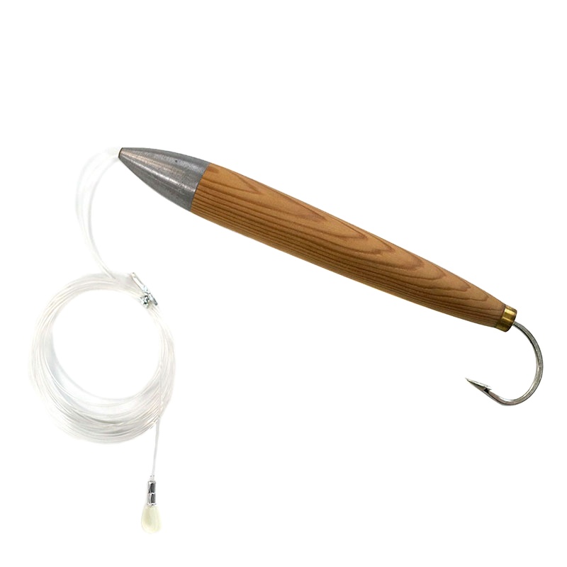 Fishing Wood Cedar Plug Chain Lure Artificial Bait Wooden Baitsocean Tackle for Striped Bass Tuna Fishing Mustad Hook – Other Hard Lure – view 2