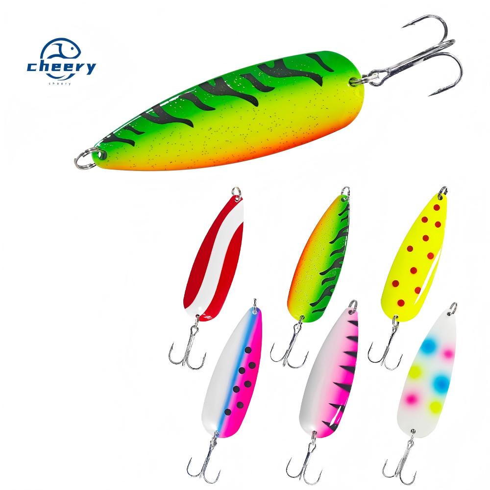 CHEERY 24G Spoon Lure Flash Wobble Vibration Long Casting Deep Diving Attracts Fish Trigger Bass PikeTrout Saltwater FreshWater – Metal Lure – view 1