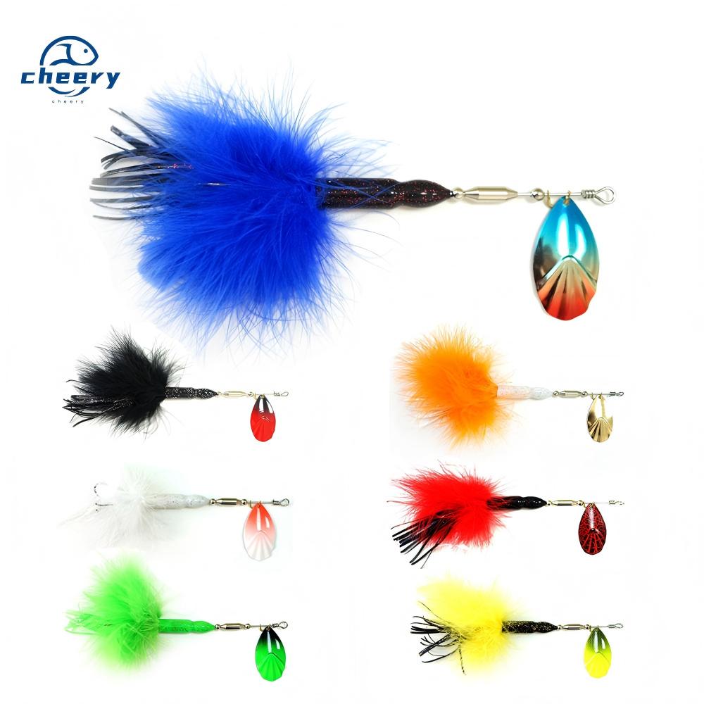 CHEERY Spinner Bait 29g 20cm Popular High Quality China Customize Musky Pike Fishing Feather Metal Feather Hook Treble Hook – Metal Lure – view 1