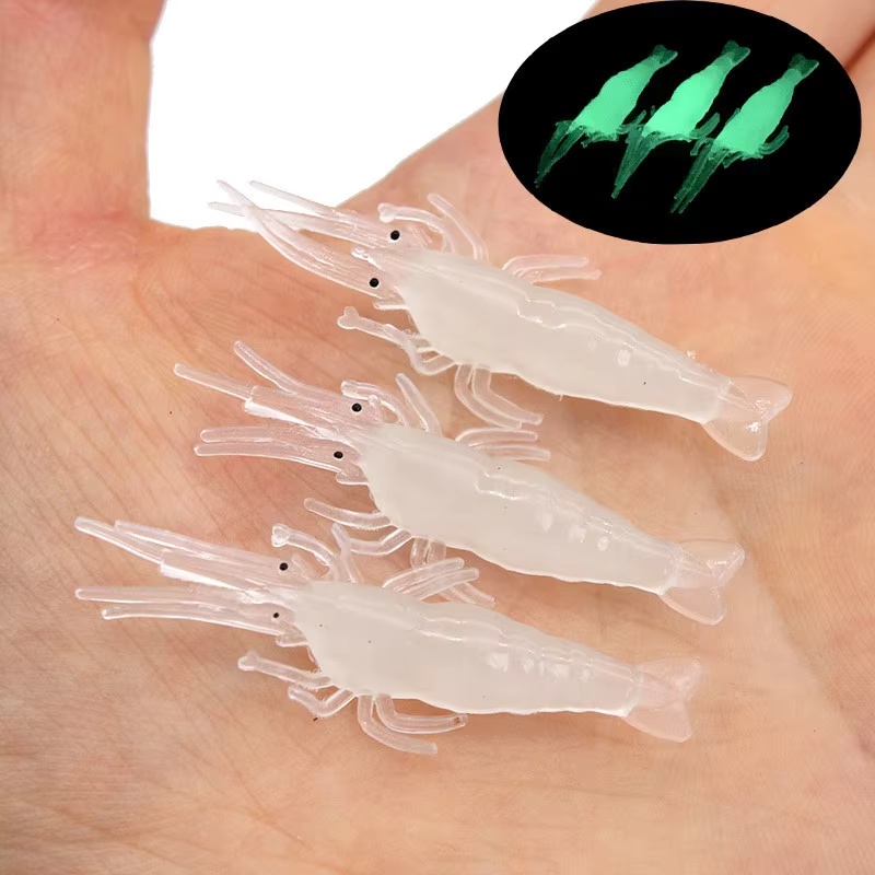 Cheery 4cm 1g Silicone Artificial Soft Shrimp Lure for Bass-Top/Mid/Bottom Baits Hookless for Stream Lake & Ocean Fishing – Worms & Grubs – view 4