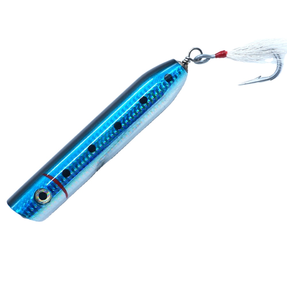 56g 5 1/2" Hard Lure Popper Swim Bait Saltwater Pike Tuna Salmon Fishing Wood Lure – Popper – view 5