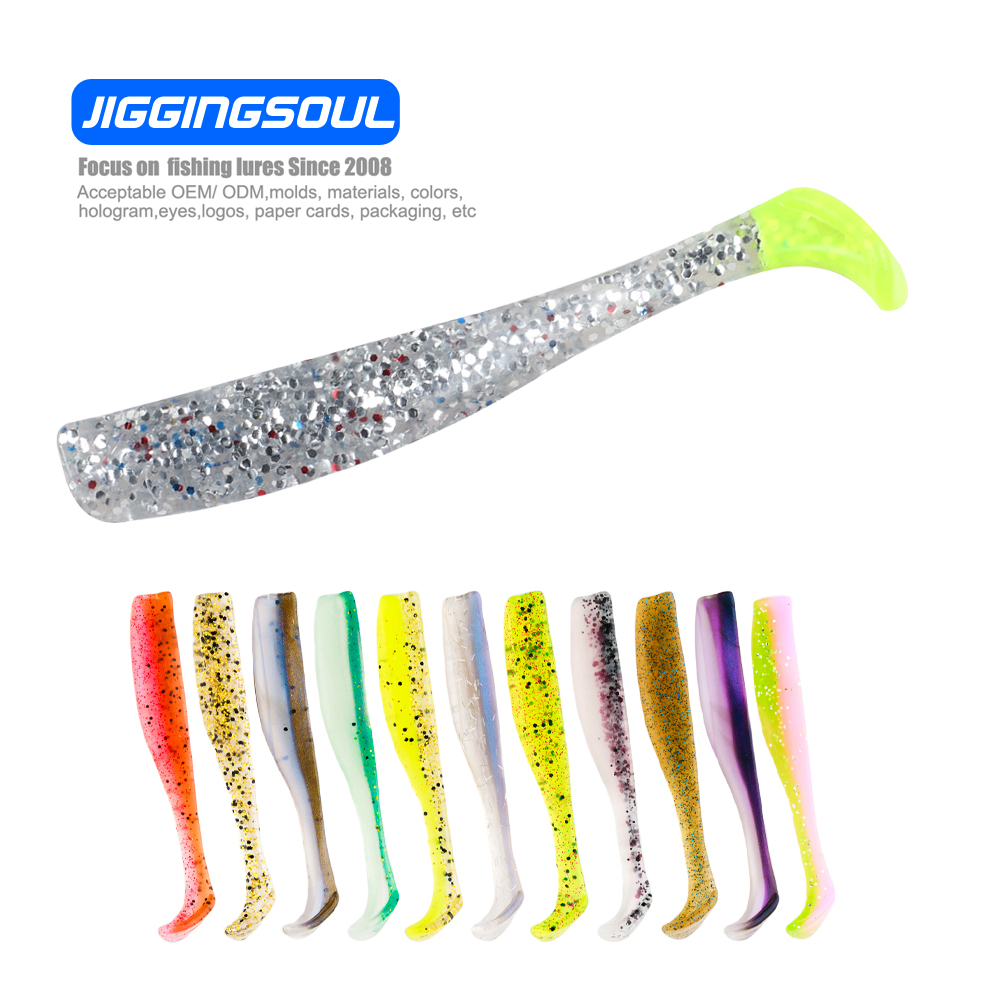 70mm 2.3g Soft Fishing Lure Slim Swim Bait Ttail Paddle Tail Lure Tpr Soft Bait Trout Lure – Worms & Grubs – view 2