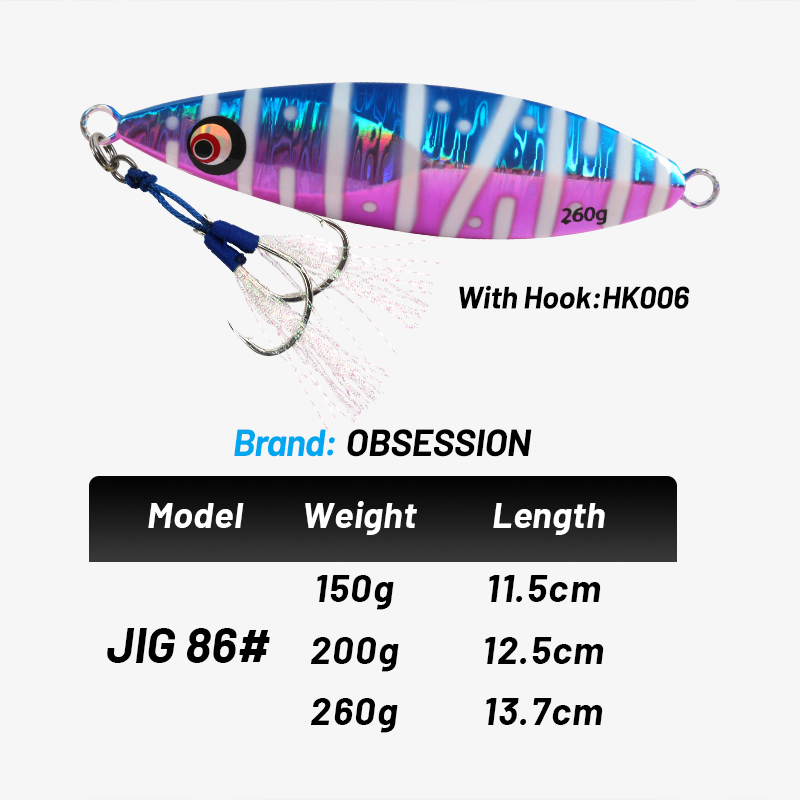 150g Slow Fall Sinking Jigging Lures Twin Assist Hooks Luminous Hard Bait Metal Jigs Saltwater Fishing Lure – Metal Lure – view 2