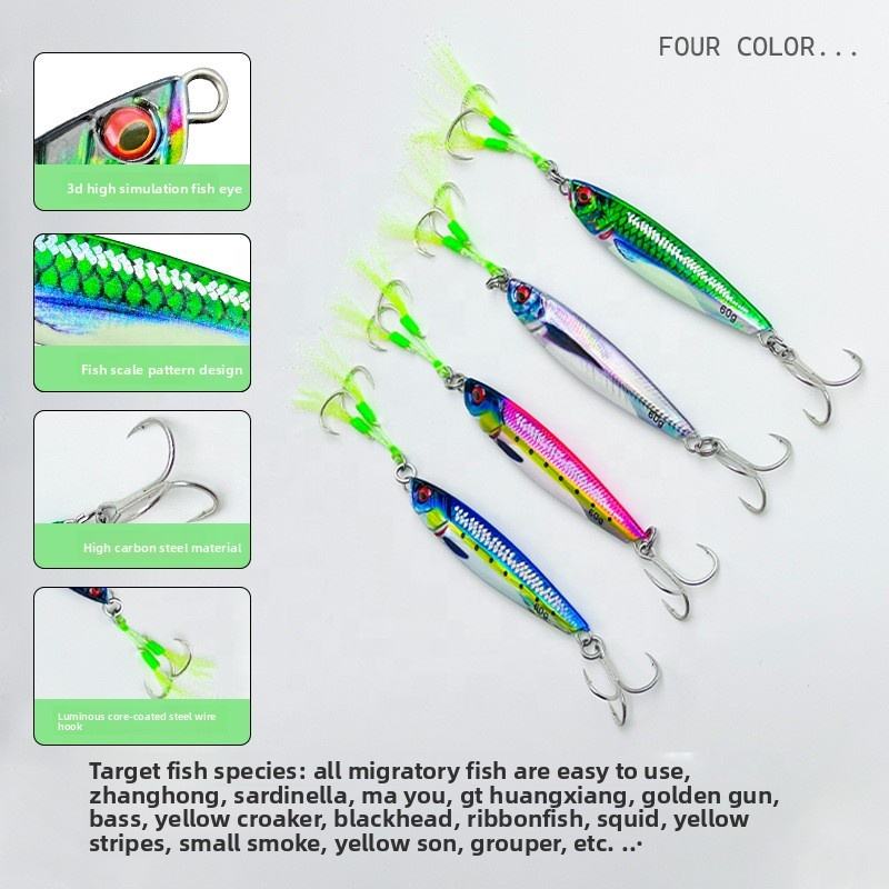 CHEERY 40g 60g 80g UV Luminous Slow Saltwater Fishing Metal Jig Lure Major Craft-jigpara Slim 3D Printed with Scale – Metal Lure – view 5
