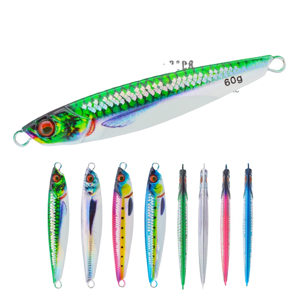 40g 60g 80g 3D Printed with Scale Slow Saltwater Fishing Jig Lure Metal Bait Major Craft-jigpara Slim – Metal Lure – view 1