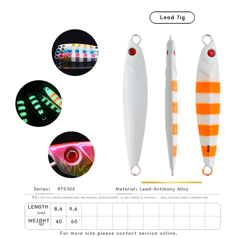 Saltwater Casting Jigs Lures 30g 40g 60g 80g Glow Jigging Pesca Baits Metal Fishing Jig MajorCraft Luminous – Metal Lure – view 3