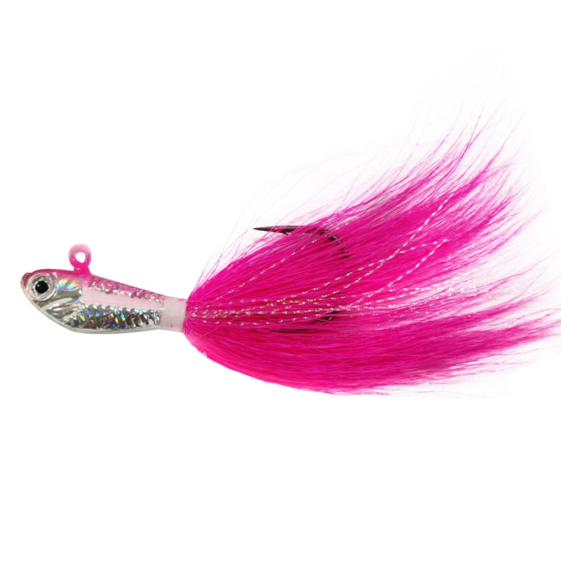 Wholesale 1oz Jig Head Bucktail Fishing Lures Black Wholesale White – Metal Lure – view 1