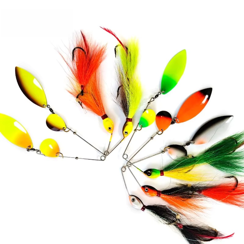 Factory Silicone 36g Rotating Spoon Freshwater Northern Musky Fishing Jig Head Bucktail Lures Spinnerbaits for Carp Bass No – Spoon & Spinner – view 1