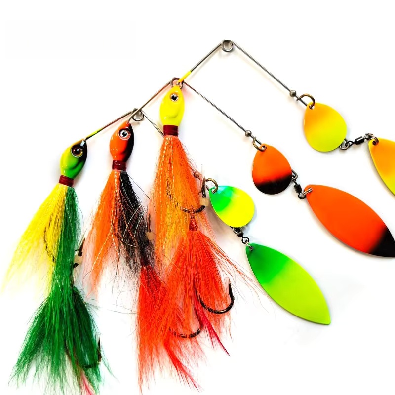 Factory Silicone 36g Rotating Spoon Freshwater Northern Musky Fishing Jig Head Bucktail Lures Spinnerbaits for Carp Bass No – Spoon & Spinner – view 2