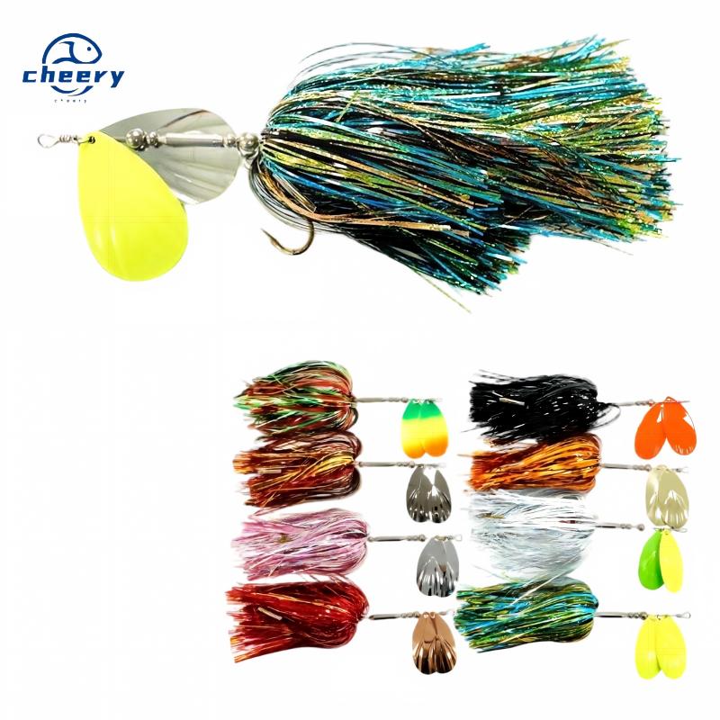 CHEERY 22CM 45g Spinner Bait Musky 45g Magnum Tinsel Brass Metal Spoon Fishing Lure Seasky – Spoon & Spinner – view 1