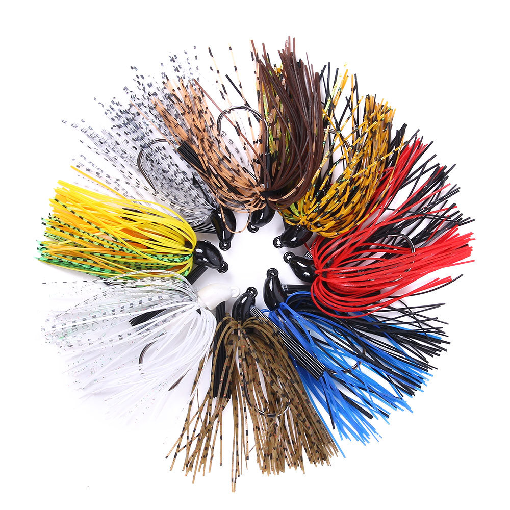 10g Metal Lure Lead Sinking Bass Pike Freshwater Fishing Jig Head Hook – Octopus Skirt – view 2