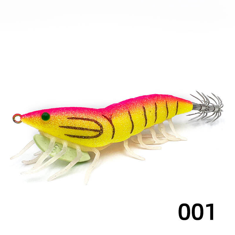Cheery New Luminous Squid Hook Realistic Bait Shrimp Lure with Soft Feet Plastic Fishing Lure – Wood Shrimp – view 3