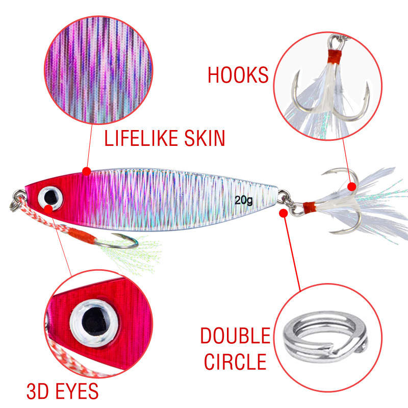 CHEERY Ima Model Freshwater Sea Fishing Bait Lead Long Casting 20g Iron Plate Sequin Fish Lure Carp Target Bare Plate Gear – Metal Lure – view 3