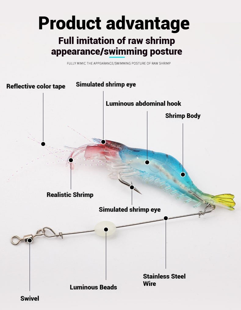 CHEERY High Simulation Carp Fishing Gear PVC Soft Bait Hook Bionic Shrimp Lure Form Cross-Border Bait Artificial Soft Bait – Worms & Grubs – view 5