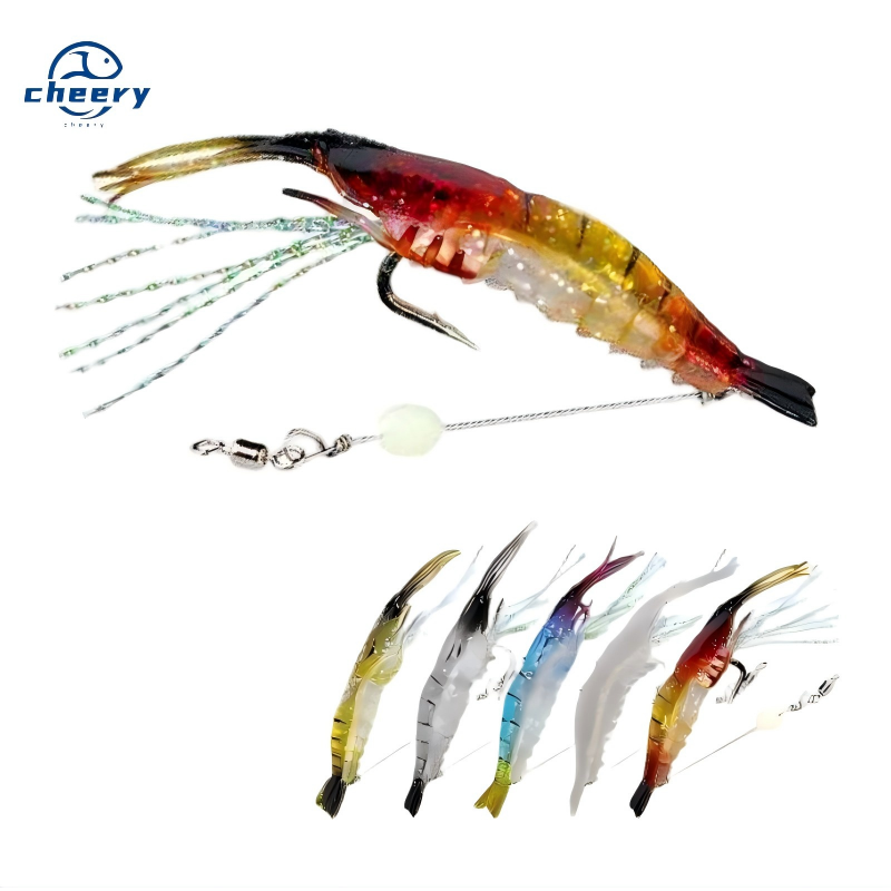 CHEERY High Simulation Carp Fishing Gear PVC Soft Bait Hook Bionic Shrimp Lure Form Cross-Border Bait Artificial Soft Bait – Worms & Grubs – view 1