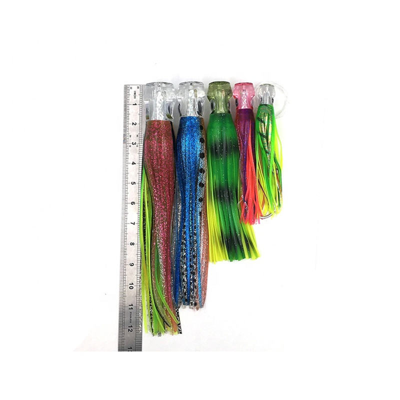 Cheery 10.5 Inches 170g HighQuality Tuna Resin Head Wahoo Fishing Trolling Lure Marlin Lure Soft Bait for Ocean Sea Boat Fishing – Octopus Skirt – view 2