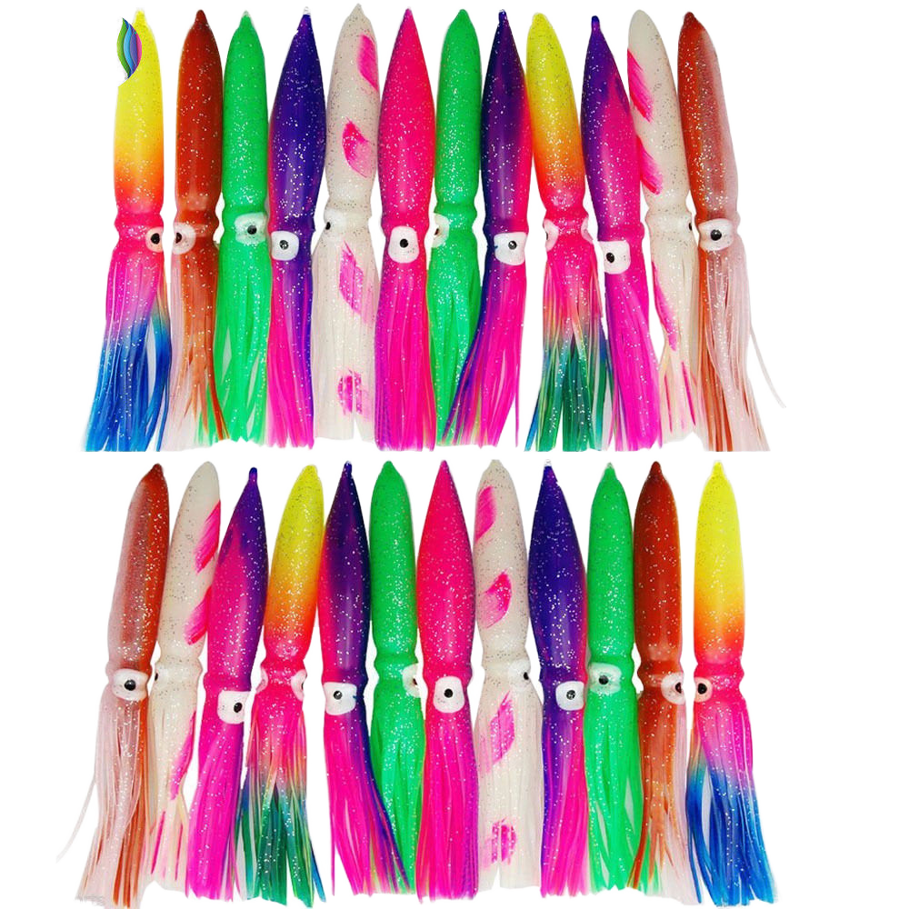 Cheery 9 Inch Artificial Soft Bait Trolling Lure Fishing Tackle for Tuna Marlin Carp & Bass PVC Octopus & Squid for River Use – Octopus Skirt – view 1