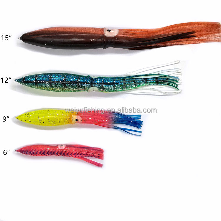 Cheery 9 Inch Artificial Soft Bait Trolling Lure Fishing Tackle for Tuna Marlin Carp & Bass PVC Octopus & Squid for River Use – Octopus Skirt – view 2