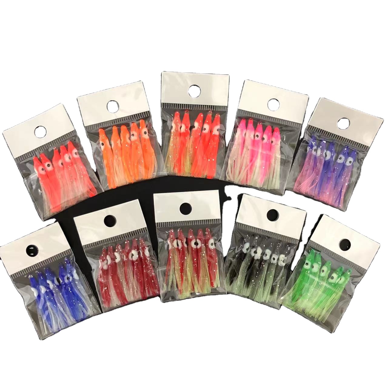 10cm Luminous Silicone and Plastic Squid Lure Octopus Skirt Soft Trolling Fishing Bait for Ocean Boat Fishing – Octopus Skirt – view 1