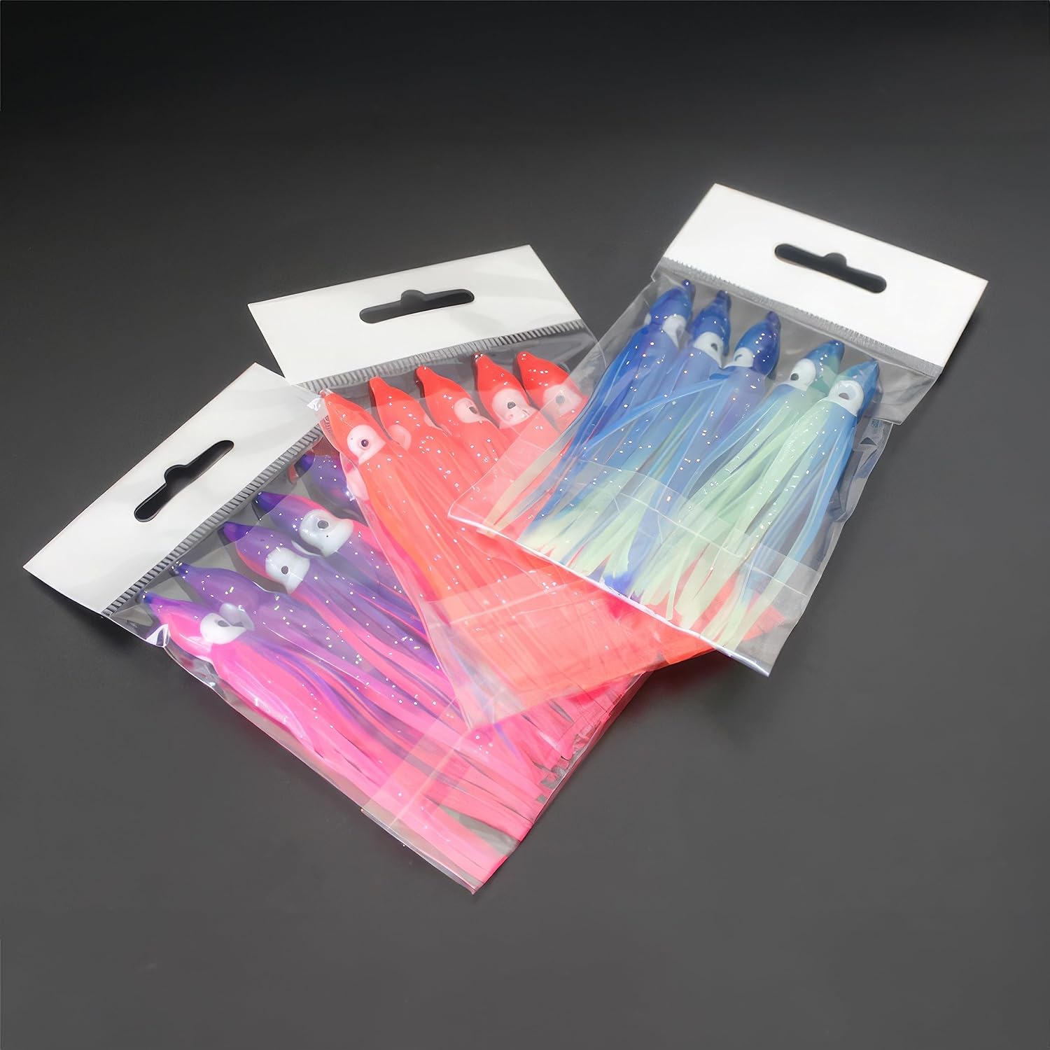 10cm Luminous Silicone and Plastic Squid Lure Octopus Skirt Soft Trolling Fishing Bait for Ocean Boat Fishing – Octopus Skirt – view 2