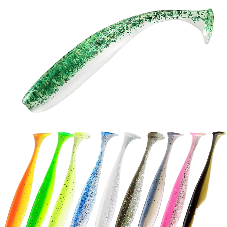 High Quality 4.2g 10-Color Soft Fishing Lure T-Tail Soft Bait Paddle for Ocean Boat River Lake Stream Fishing – Worms & Grubs – view 1
