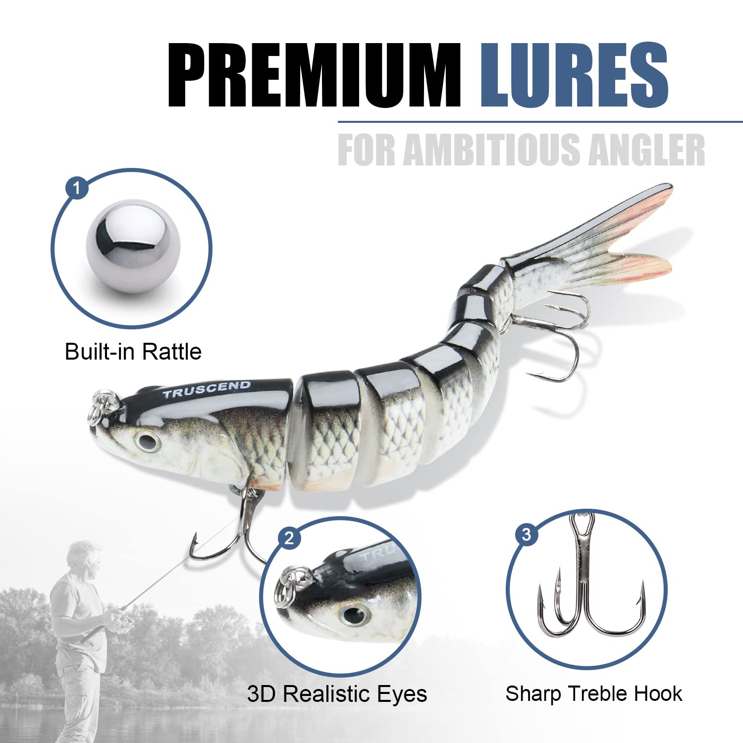 Cherry Bass Trout Multi Jointed Swimbait Slow Sinking Bionic Freshwater Lures Silicone Lifelike Fishing Lure Suit for River – Swimbait – view 3