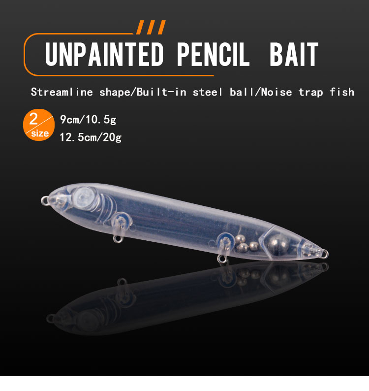 Sea Fishing Big Thing Floating Blank Pencil Lure Bait Transparent Unpainted Bait Embryos 20g/12.5cm – Pencil – view 4