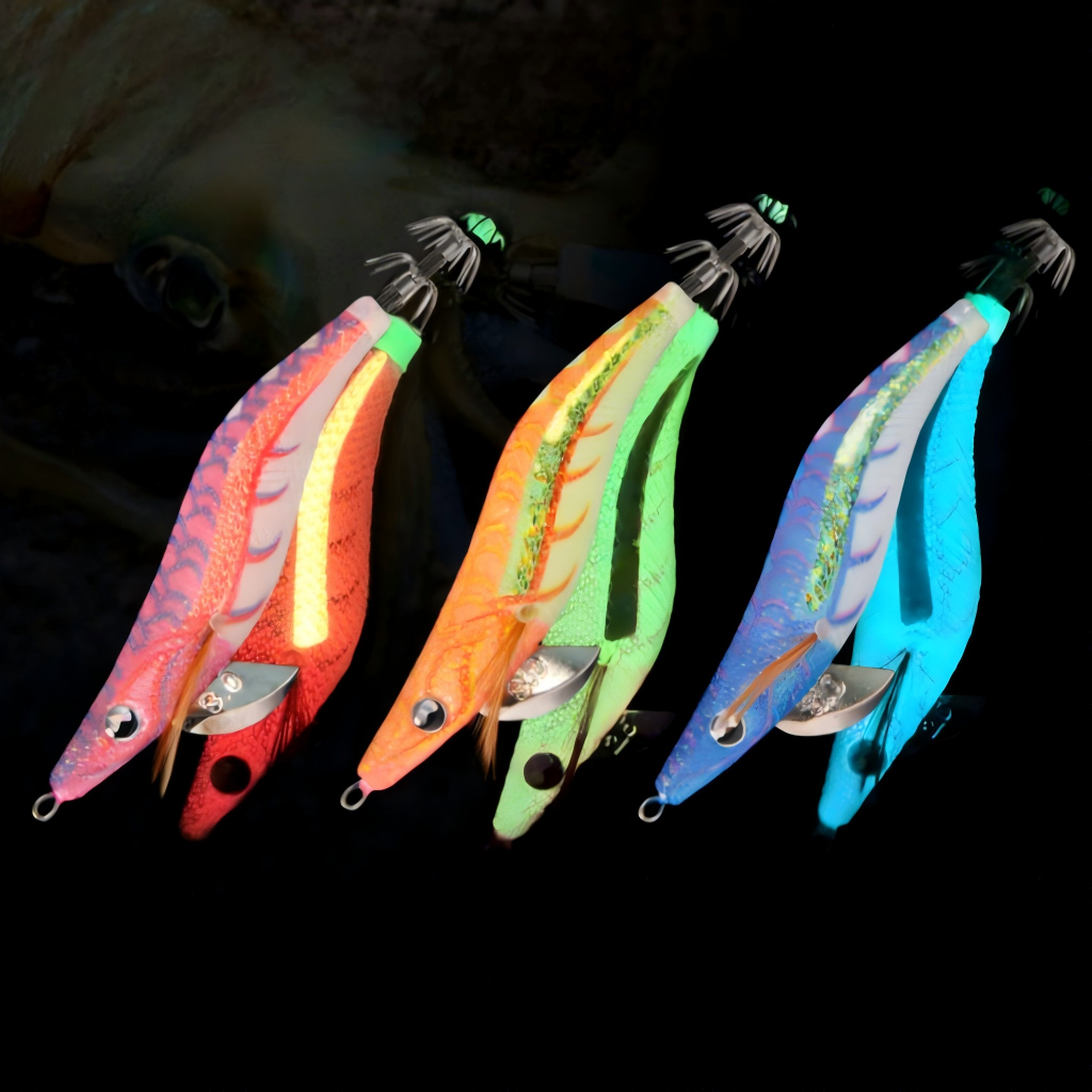 CHEERY Luminous Body Shrimp 2.5# 3.0# 3.5# Squid Jigs Egi Fishing Glow Japanese Octopus Lure – Wood Shrimp – view 5